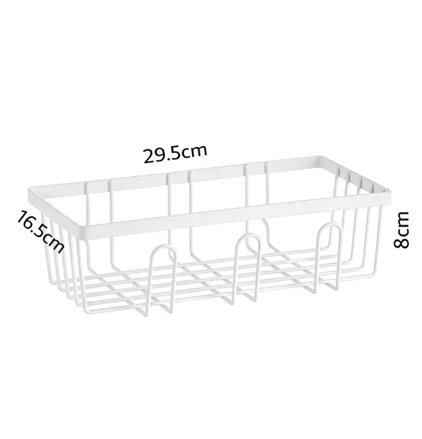 Aesthetic White Metal Wall Mounted Storage Shelf | 12 x 6 x 3 inches