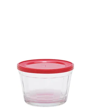 American 350ml Cup Bowl With Plastic Lid - Red