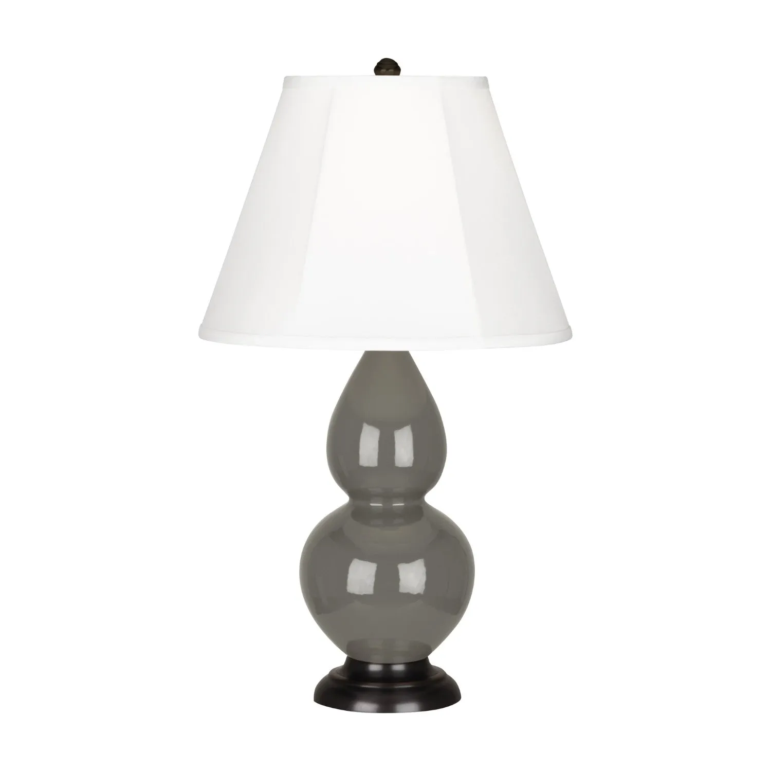 Ash Glazed Ceramic Double Gourd Accent Lamp