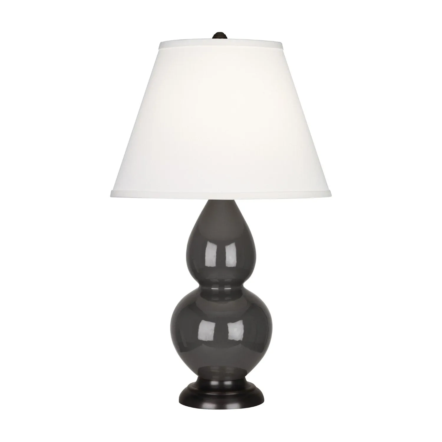 Ash Glazed Ceramic Double Gourd Accent Lamp