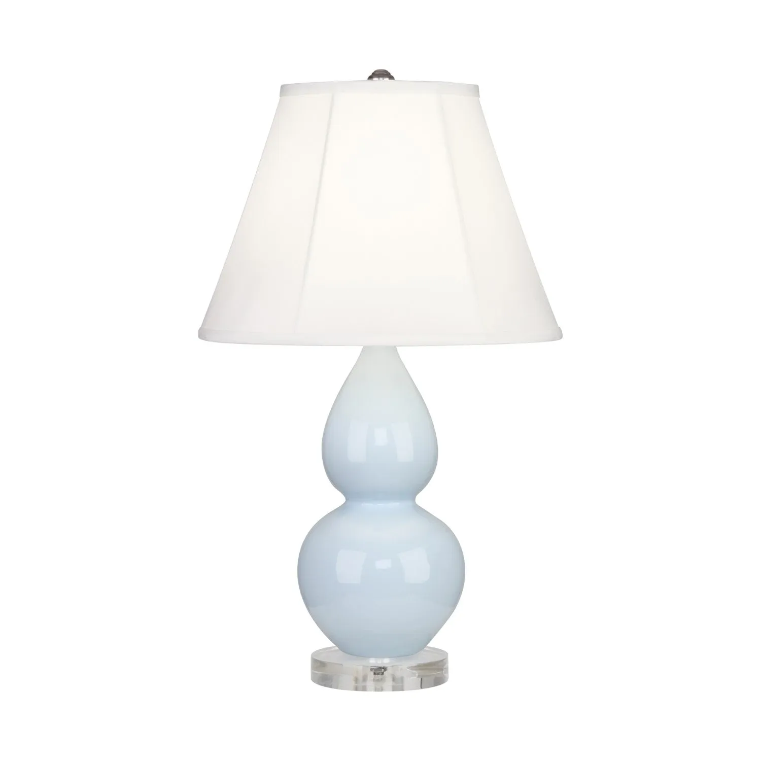 Baby Blue Glazed Ceramic Double Gourd Accent Lamp