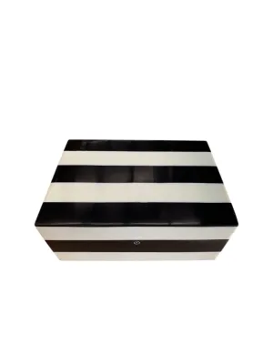 Black & White Stripe Storage Box