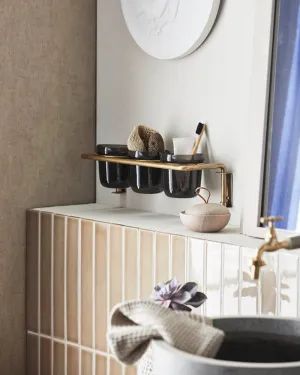 Black Glass Storage Shelf