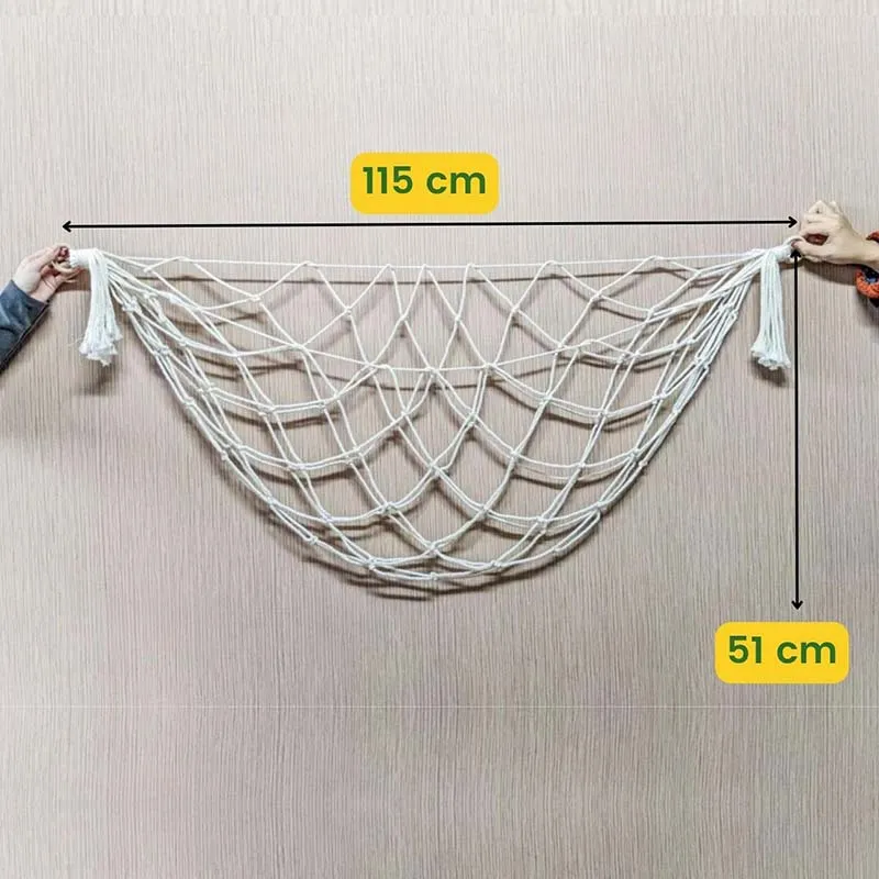 Classic Stuffed Animal Toy Hammock | Hanging Cotton Organizer Storage | Wall Shelf