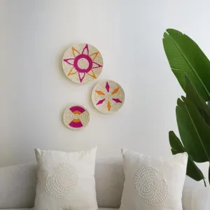 Contemporary Handcrafted Sabai Grass Home Décor Wall Art | Set of 3