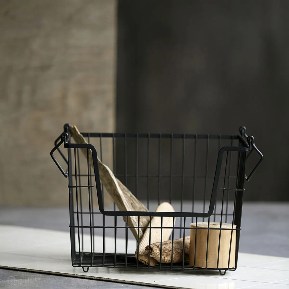 Matte Black Stackable Storage Crate