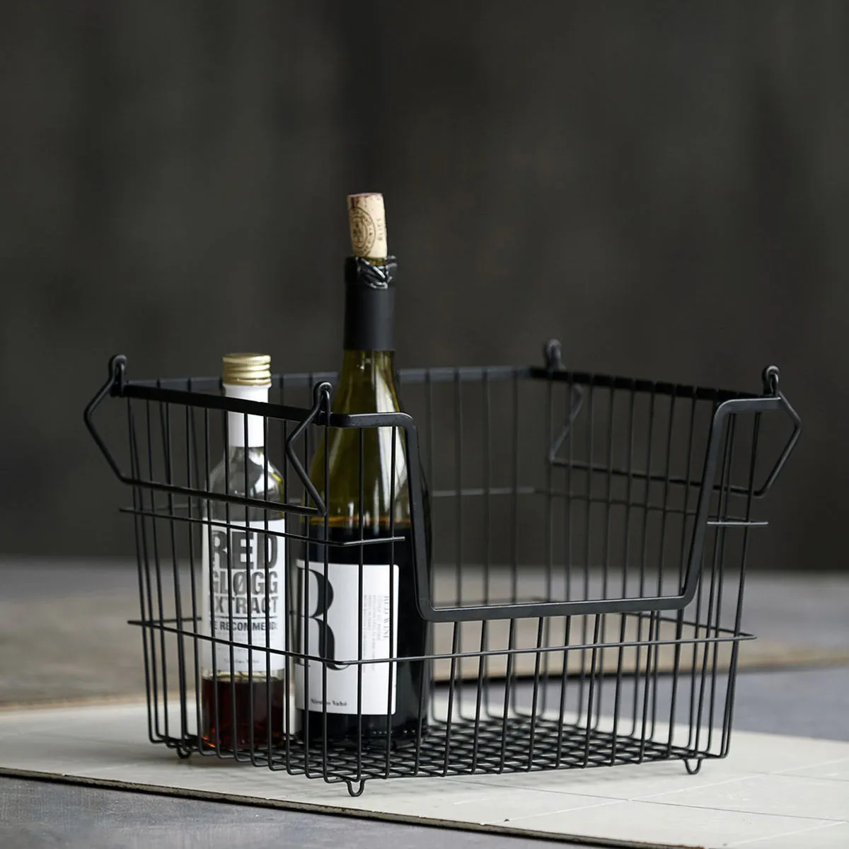 Matte Black Stackable Storage Crate