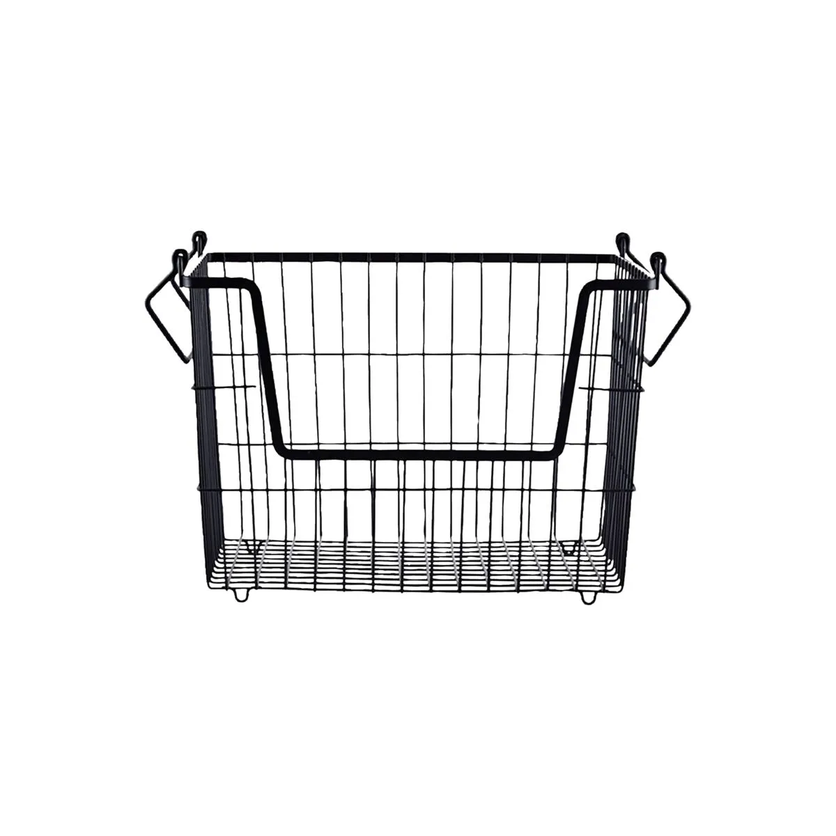 Matte Black Stackable Storage Crate