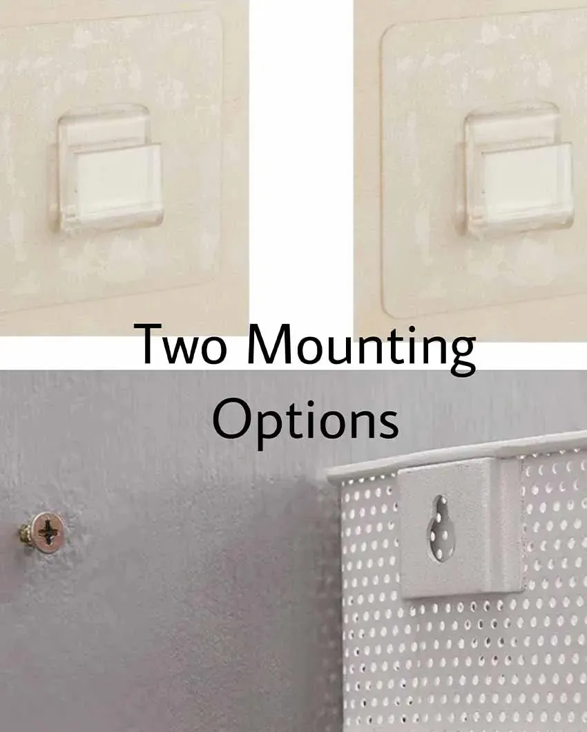 Metal Wall Mounted Rack With Key Holder | 12 x 4 x 4 inches