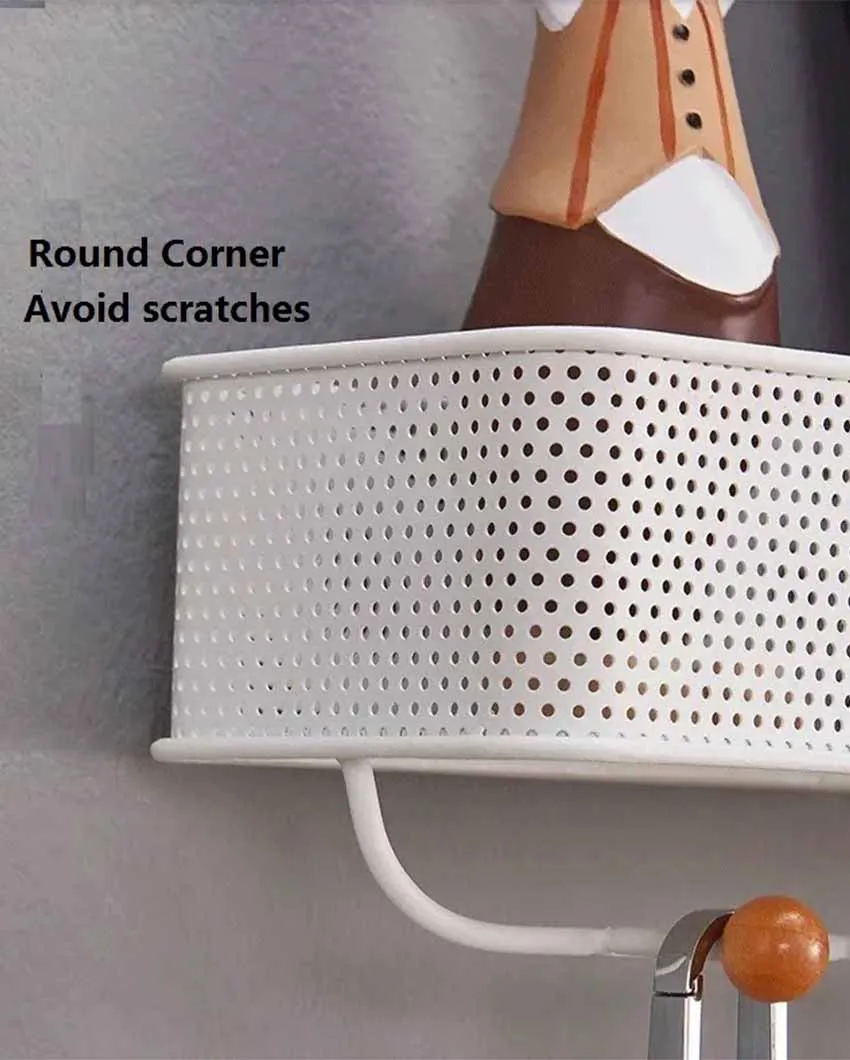 Metal Wall Mounted Rack With Key Holder | 12 x 4 x 4 inches