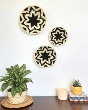 Midnight Bloom Sabai Grass Wall Decor Baskets | Set Of 3 | 8,10,12 inches