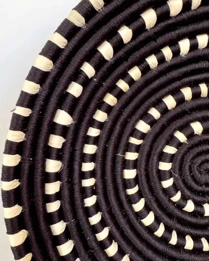 Midnight Swirls Sabai Grass Wall Decor Baskets | Set Of 3 | 8,10,12 inches