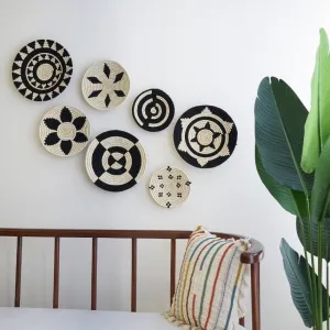 Minimalist Handcrafted Sabai Grass Home Décor Wall Art | Set of 7
