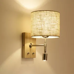 Nordic Wooden LED Bed Wall Light
