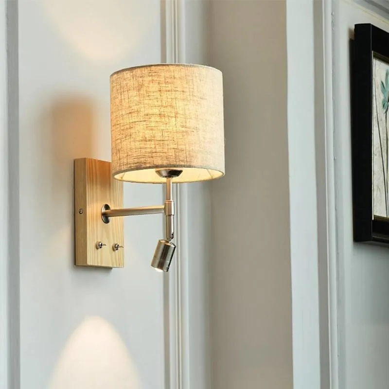 Nordic Wooden LED Bed Wall Light