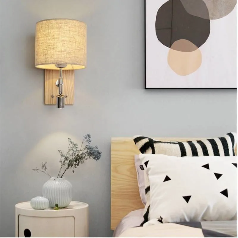 Nordic Wooden LED Bed Wall Light