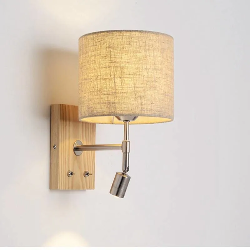 Nordic Wooden LED Bed Wall Light