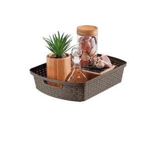 Rimax 15" x 11" x 3" Storage Basket (Brown)