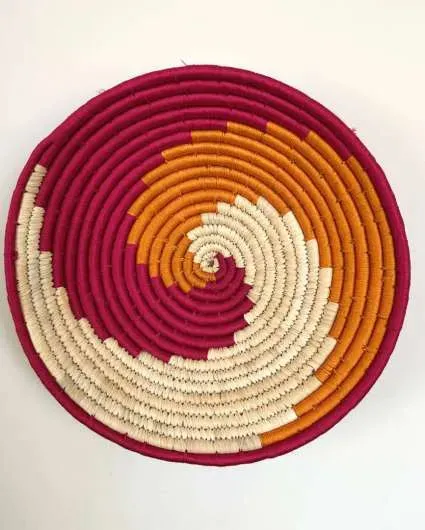 Sherbet Wave Sabai Grass Wall Decor Baskets | Set Of 3 | 8,10,12 inches